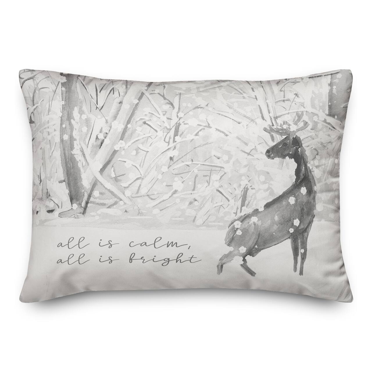 All is Calm All is Bright 20" x 14" Indoor/Outdoor Pillow